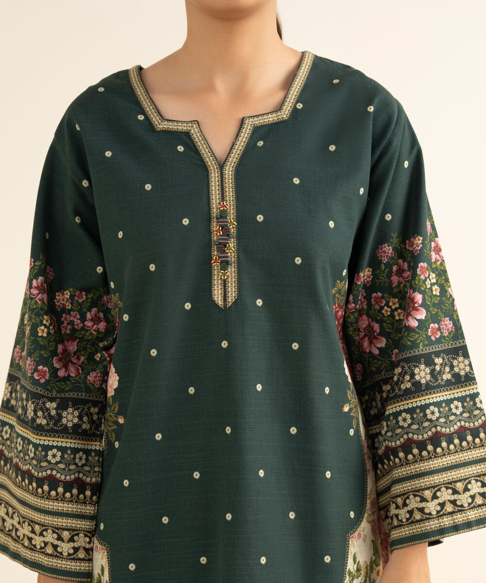 Women's Unstitched Cotton Printed Multi 3 Piece Suit