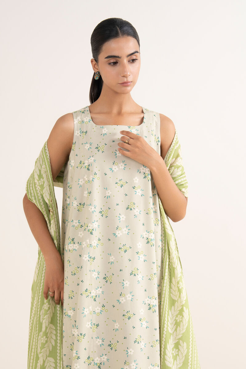 3 Piece - Printed Cotton Suit