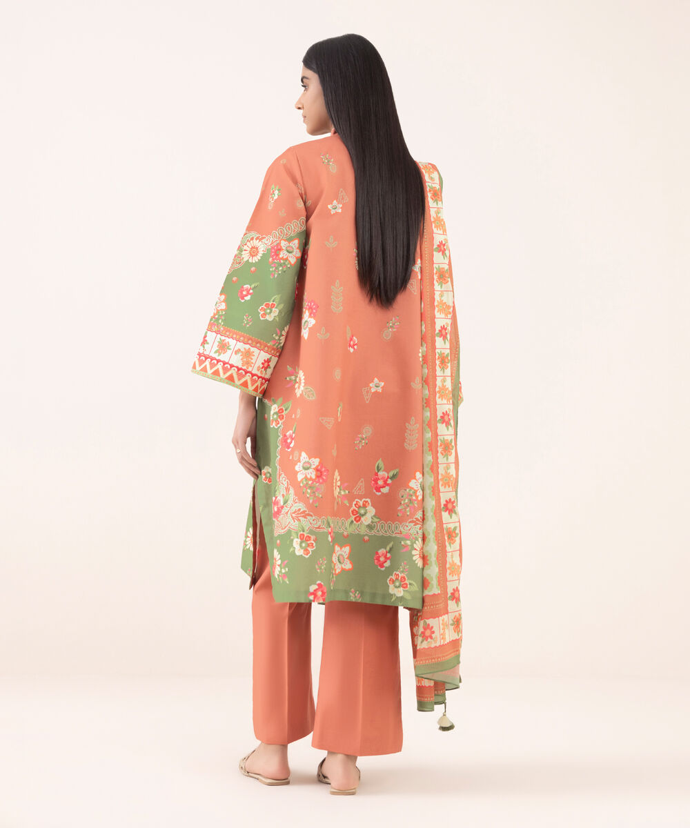 Women's Unstitched Cotton Printed Three Piece Suit