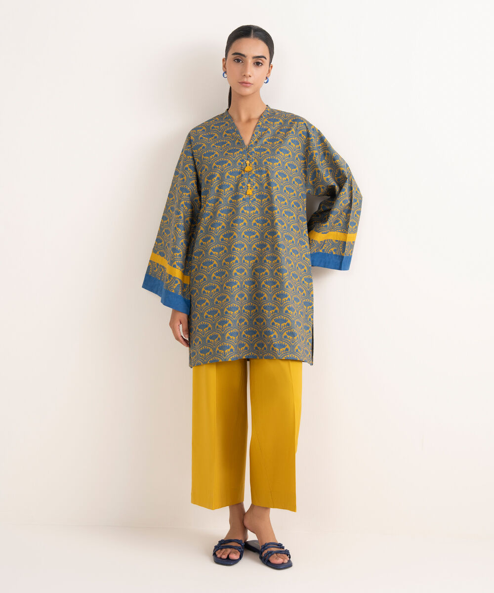 Women's Unstitched Lawn Printed Multi 2 Piece Suit