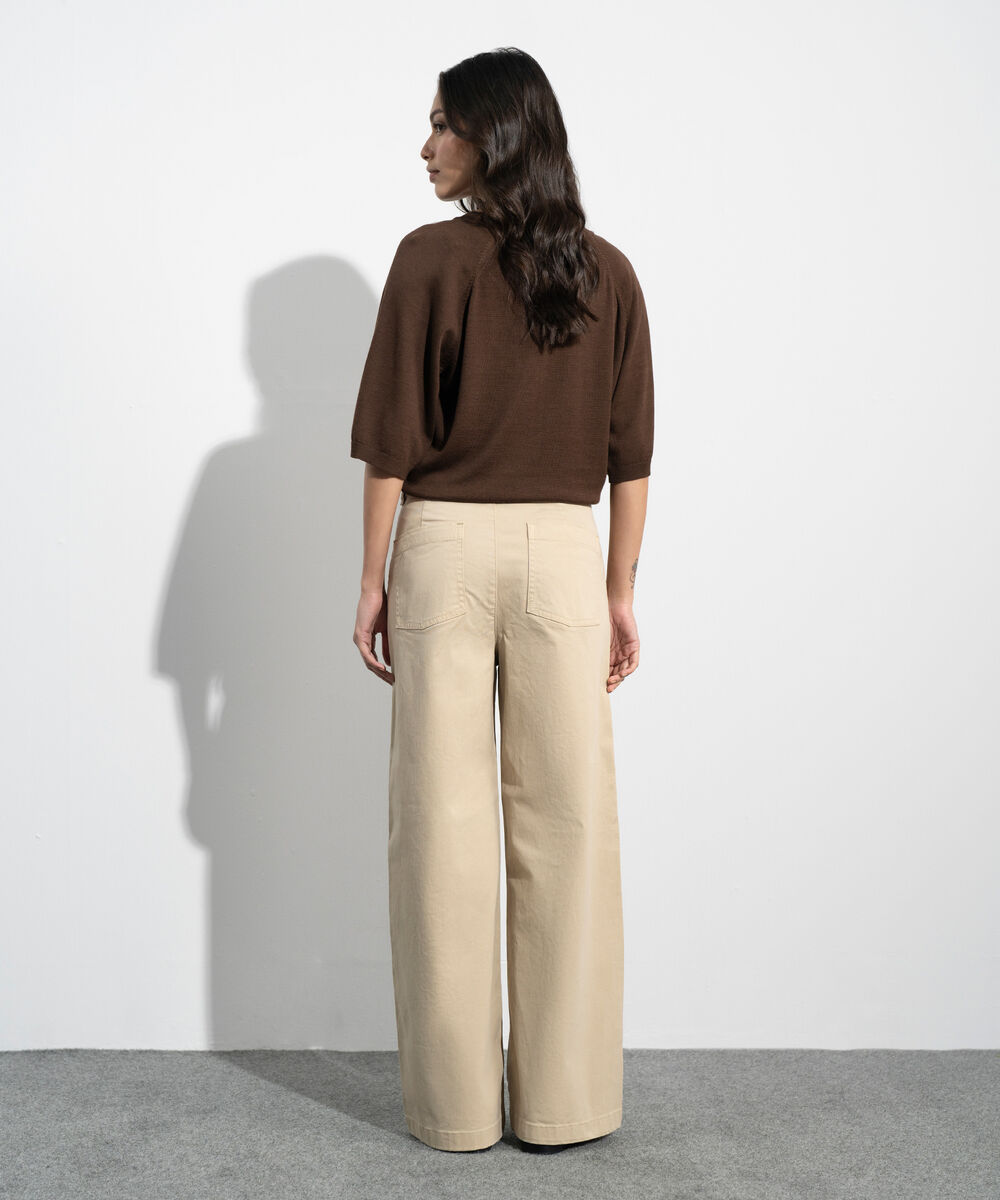 Women's Western Khaki Straight Fit Chino Trousers
