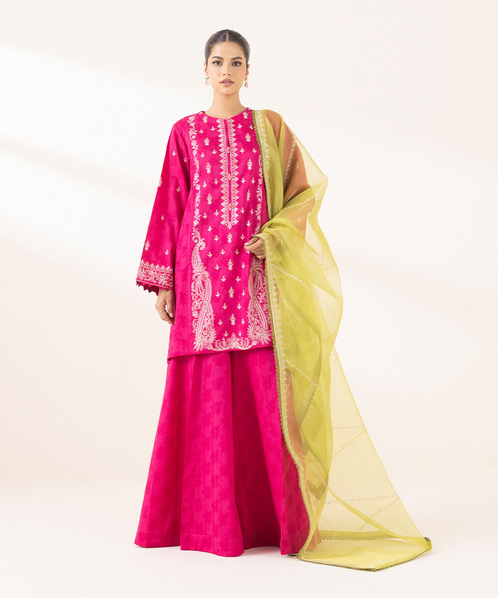 3PRDF25V339D Green Dupatta 3PRDF25V339D