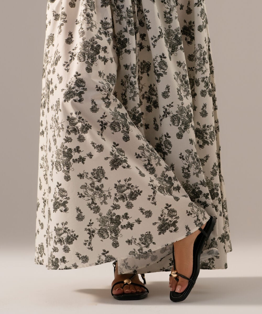Printed Poplin Skirt — Sapphire view 4