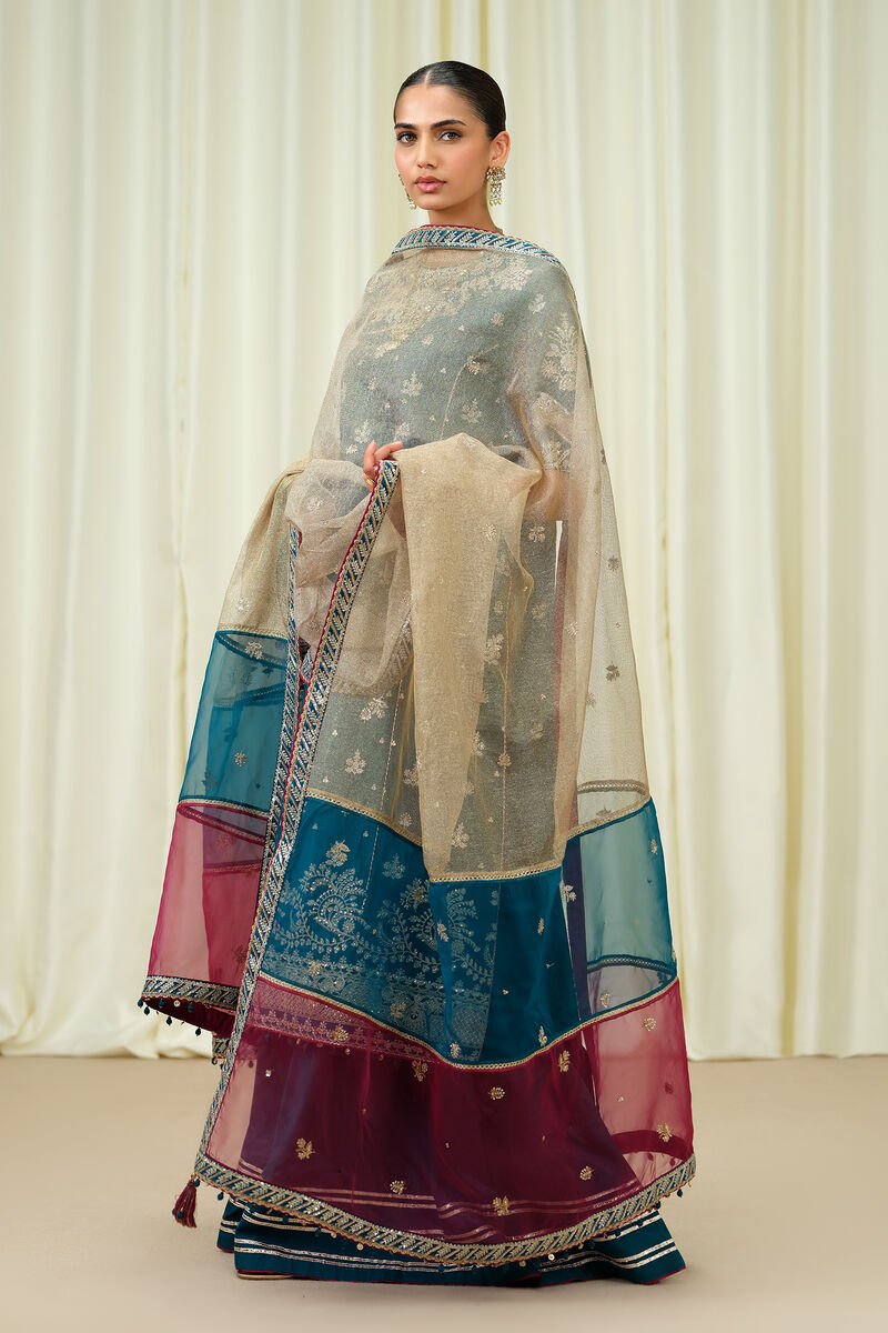 3 Piece - Embroidered Raw Silk Suit