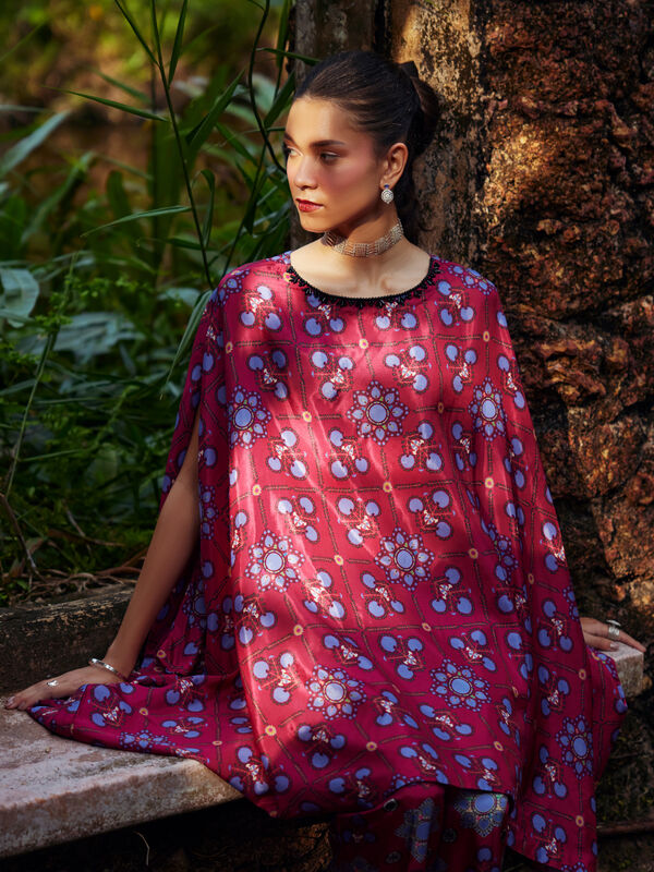 2 Piece - Printed Silk Suit