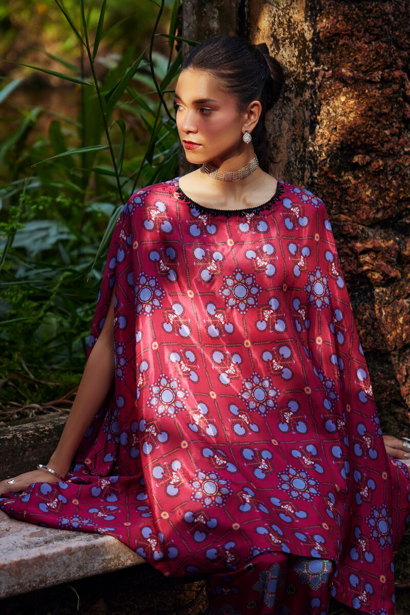 2 Piece - Printed Silk Suit