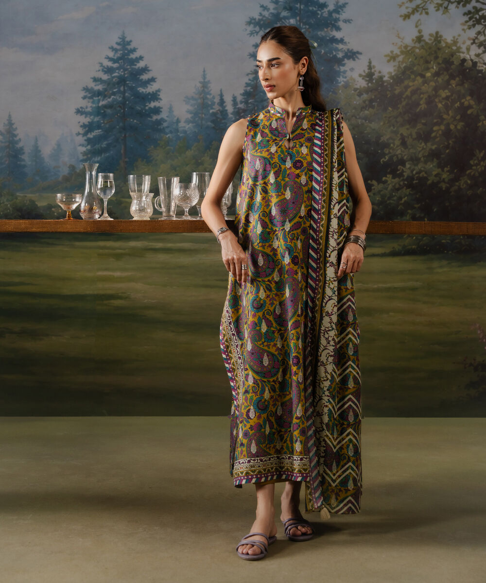 Women's Unstitched Lawn Printed Multi