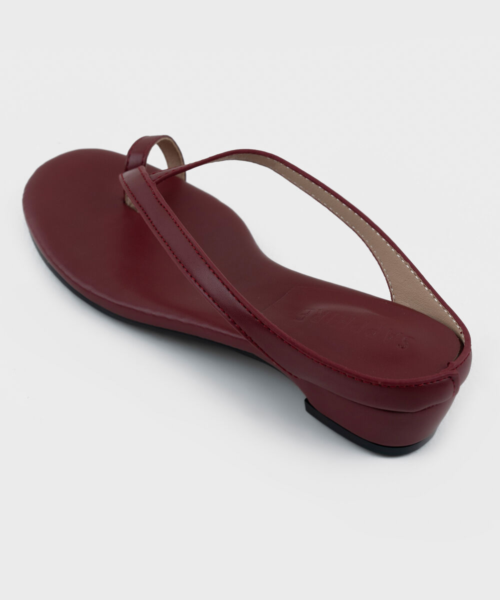 Women's Maroon Kitten Heel Sandal