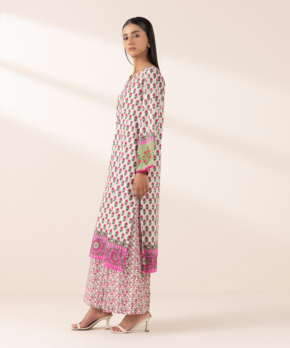 Women's Pret Yarn Dyed Multi Printed A-Line Shirt