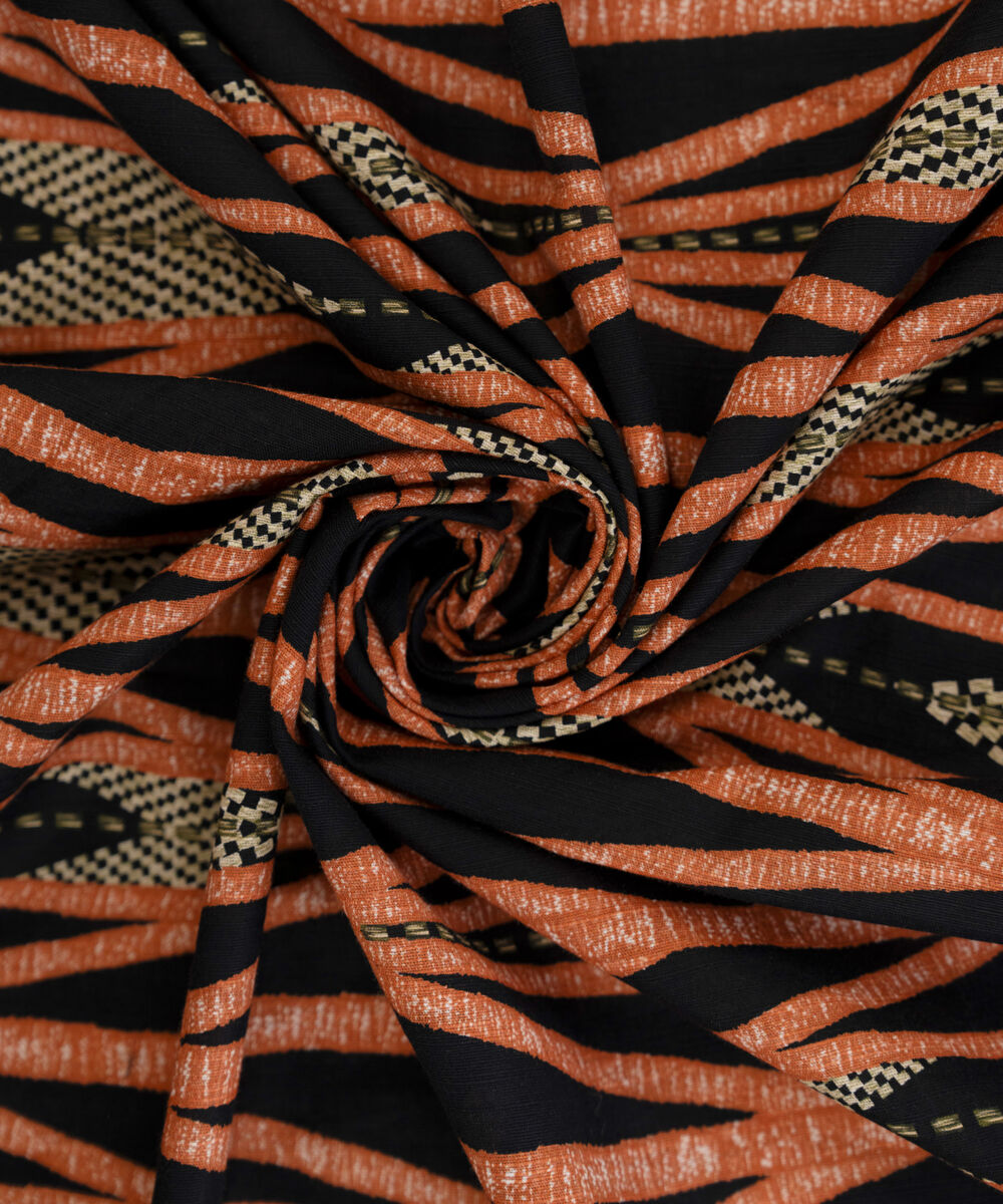 Printed Khaddar Black Dupatta