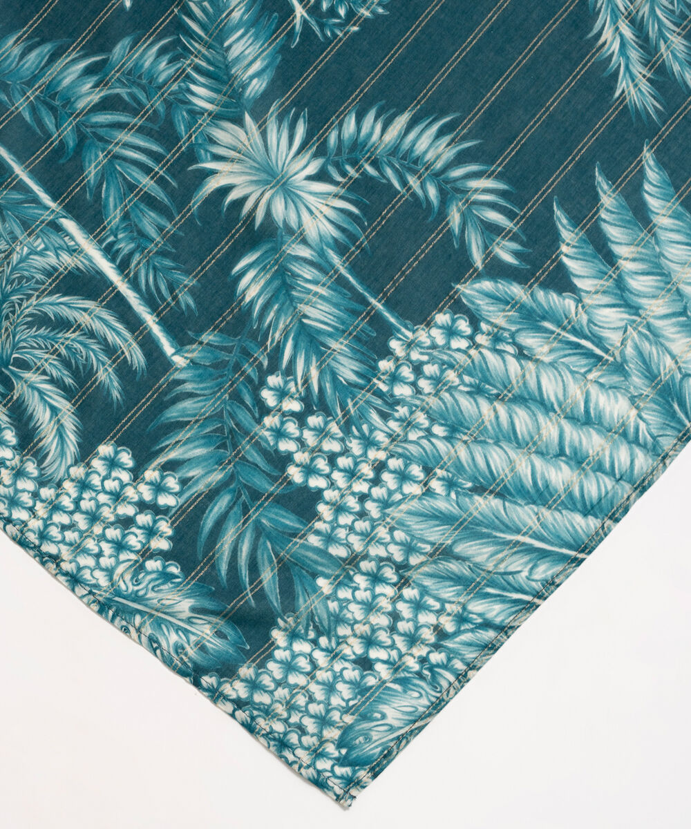 Zari Cotton Printed Green Dupatta