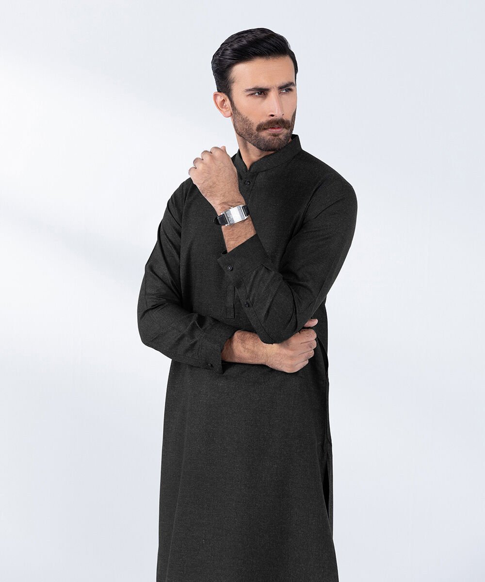 Wash & Wear Suit Men's Stitched Olive Wash & Wear Kurta Shalwar