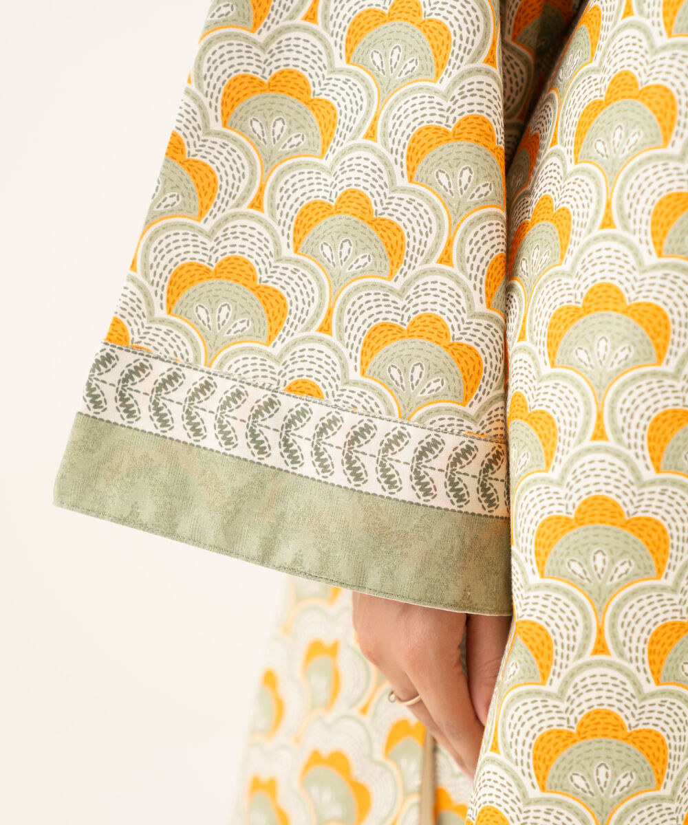 Women's Unstitched Cotton Printed Multi Two Piece Suit