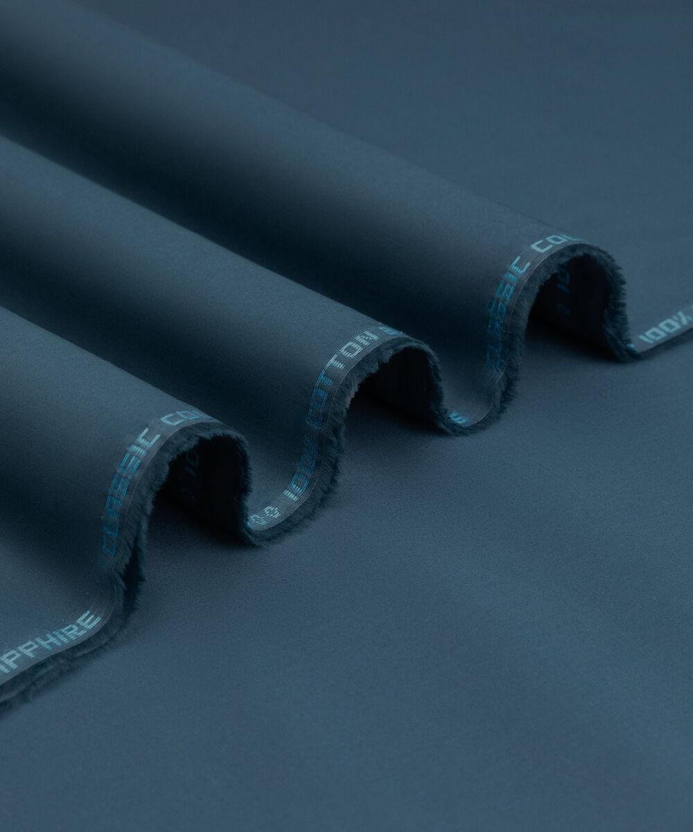 Men's Unstitched Two-Piece Teal Premium Cotton Suit