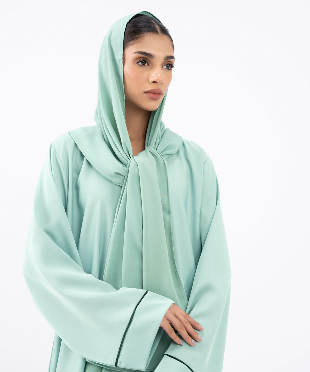 Women's Green Polyester Abaya