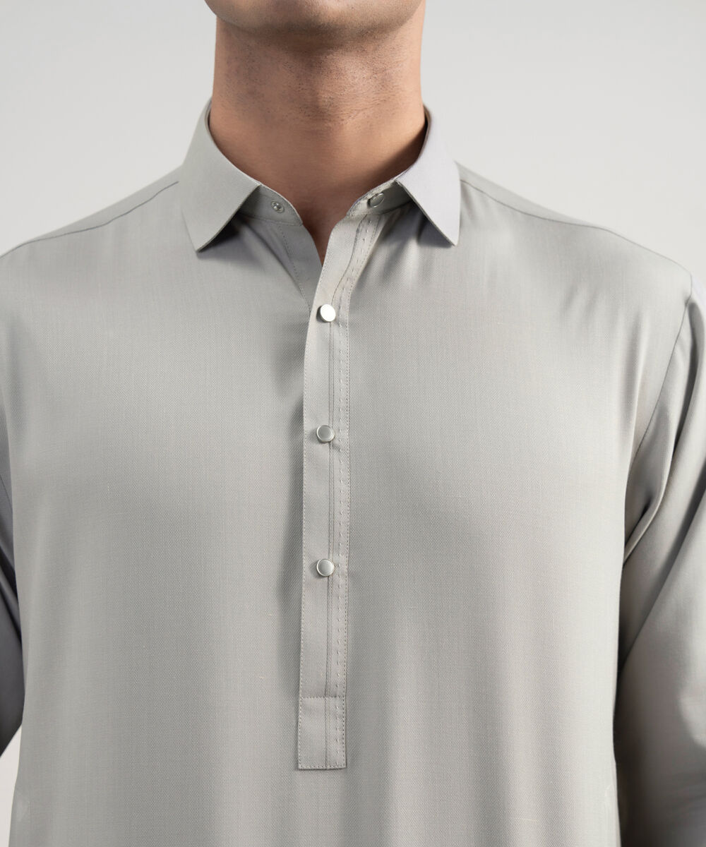 Men's Stitched Premium Blended Grey Suit