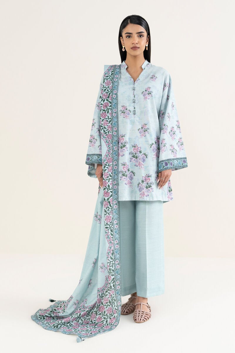 3 Piece - Printed Cotton Suit