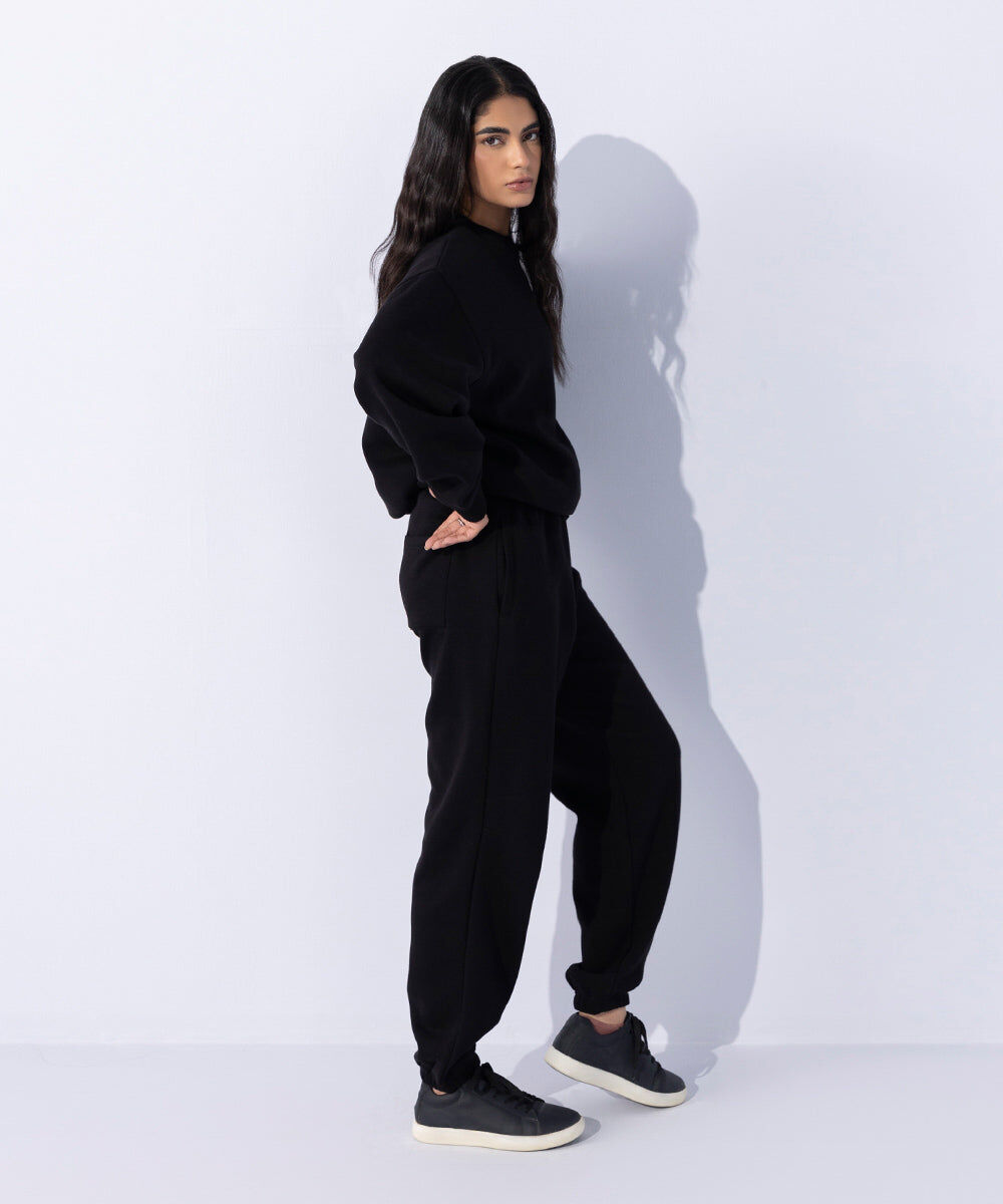 Woman - Black Unisex Jogging Trousers