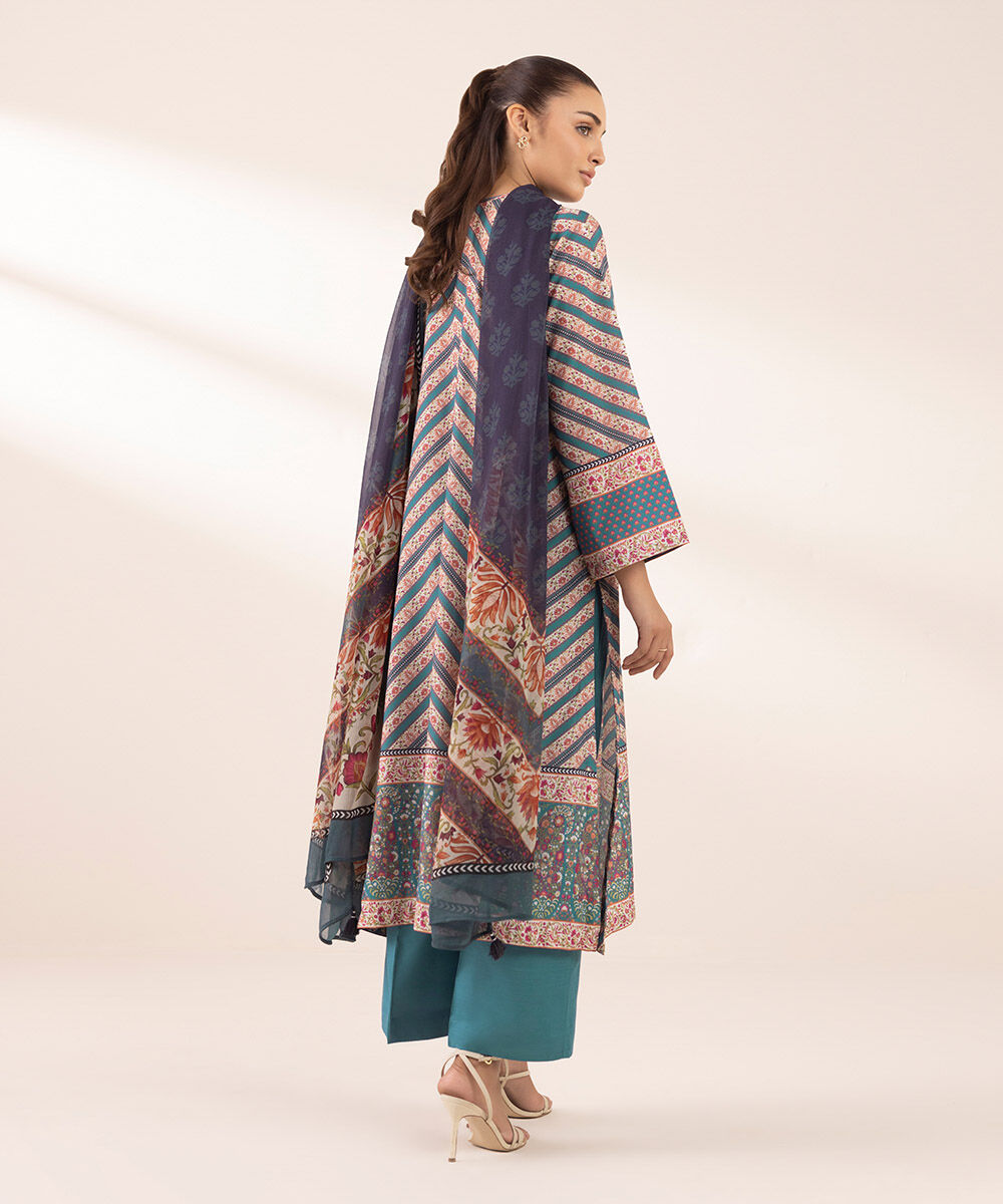 Women's RTW Blended Grip Multi Printed Three Piece Suit