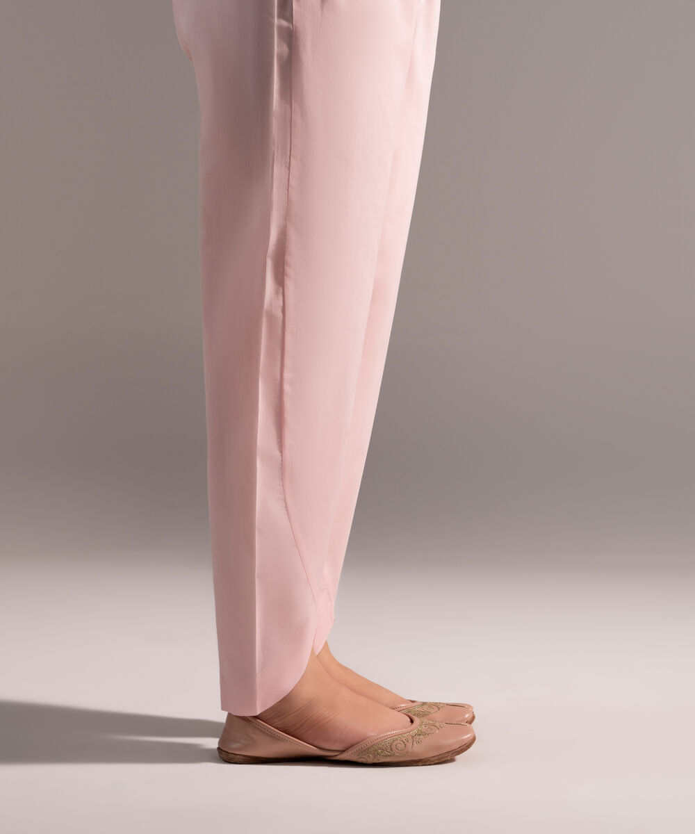 Women's RTW Cambric Solid Pink Tulip Shalwar