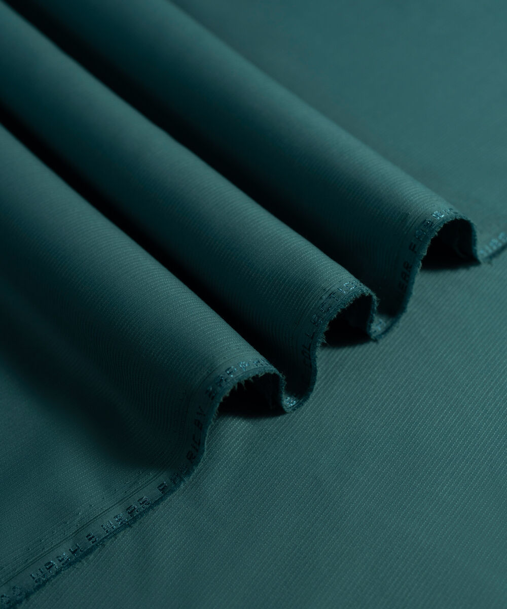 Men's Unstitched 2-Piece Premium Wash & Wear Dobby Teal Green Suit