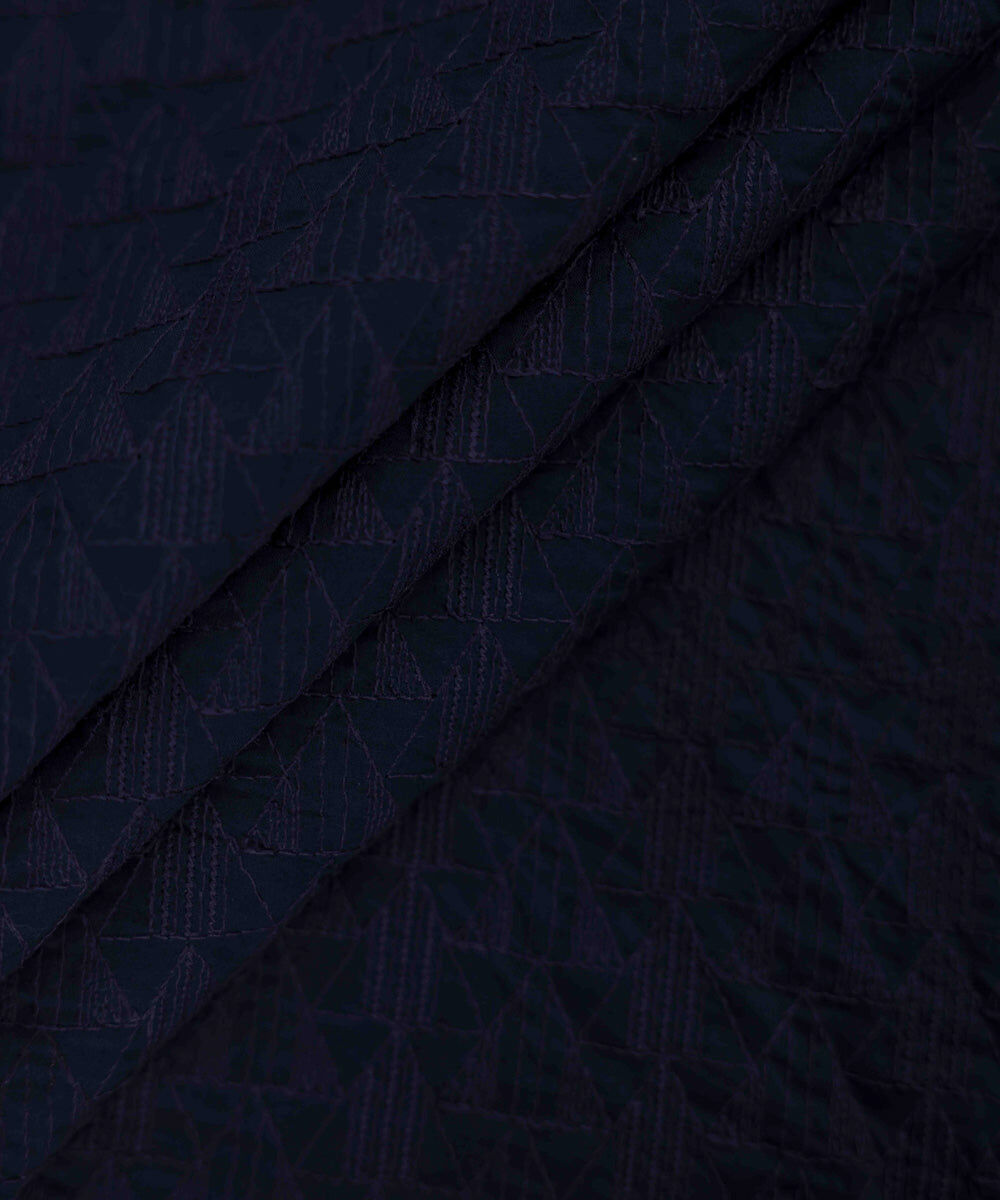 Man - Blue Cotton Schiffli Embroidered Kurta