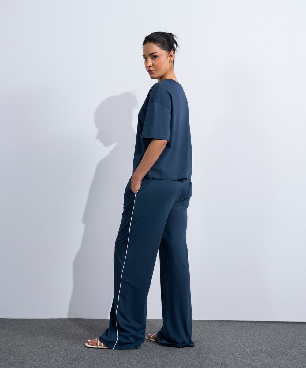 Women's Western Navy Loose Fit Supima T-Shirt