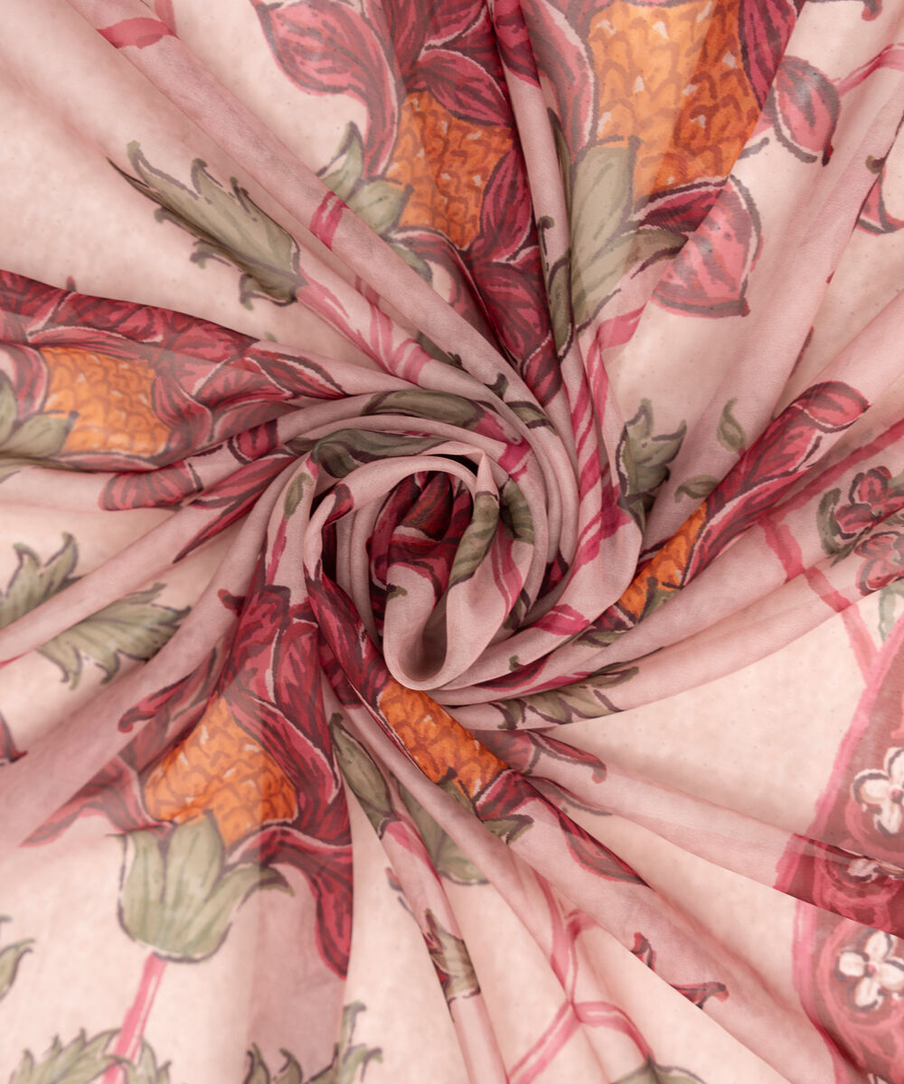 Blended Tissue Printed Red Dupatta