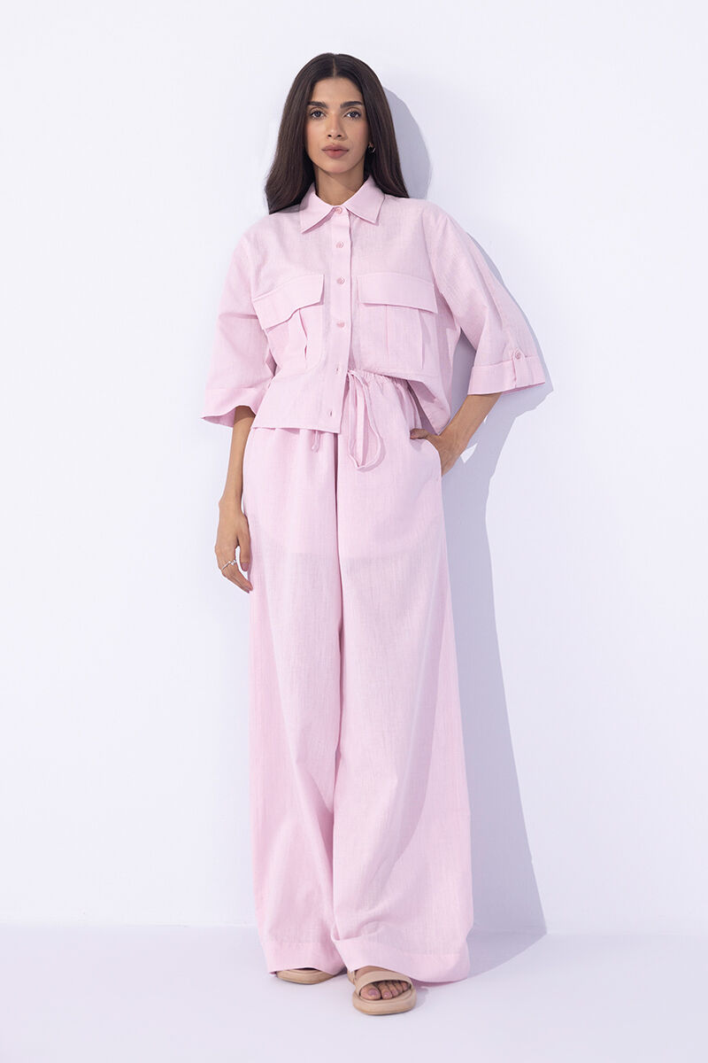 Blended Linen Pull On Trousers