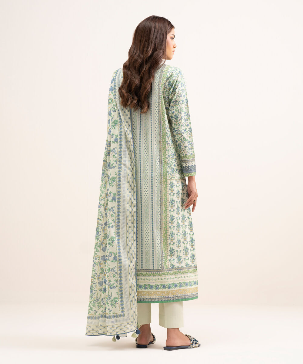 Women's Unstitched Lawn Printed Multi 3 Piece Suit