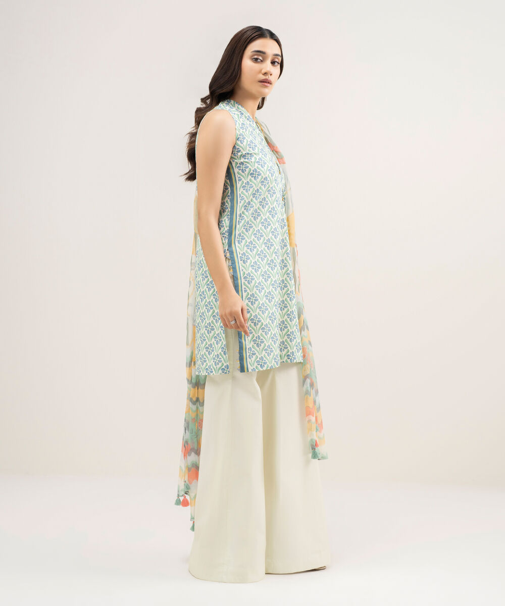 Women's Unstitched Lawn Printed Multi 2 Piece Suit