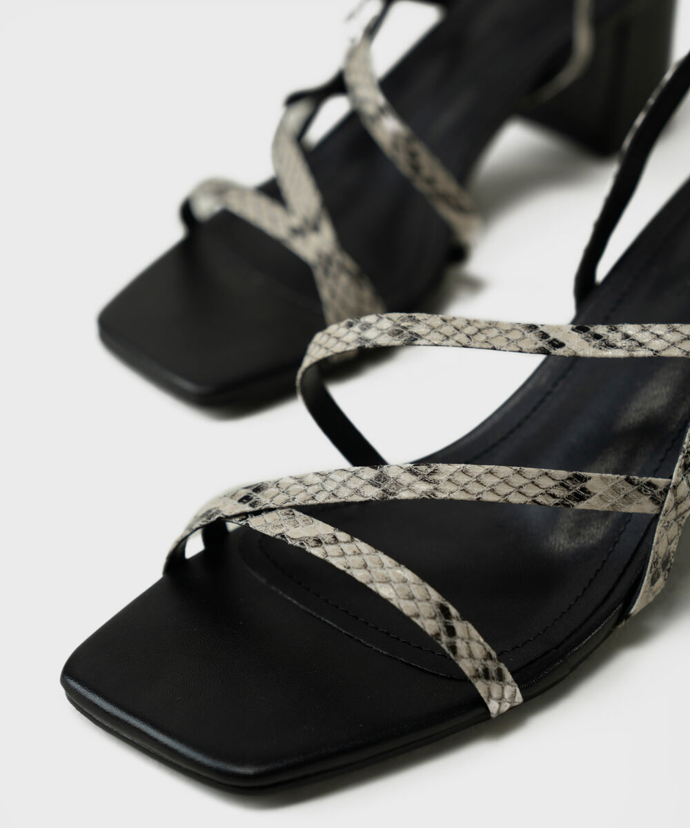 Women's Snake Print Block Heels