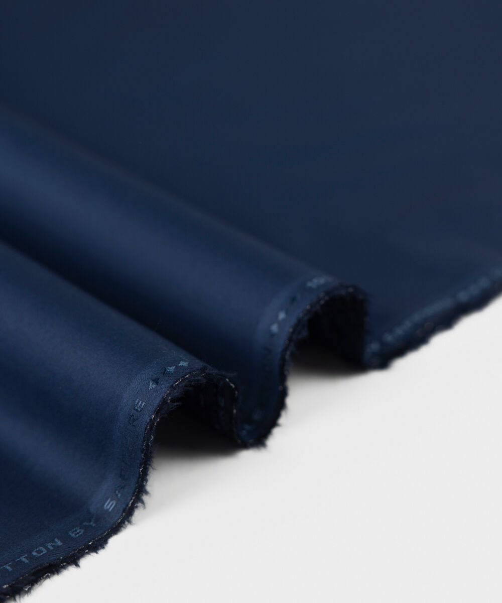 Man - Blue Embroidered Cotton Suit