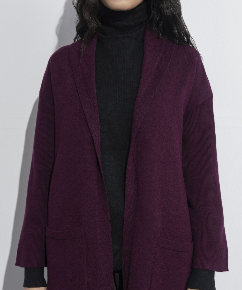 Women's Western Wear Merlot Long Knit Cardigan