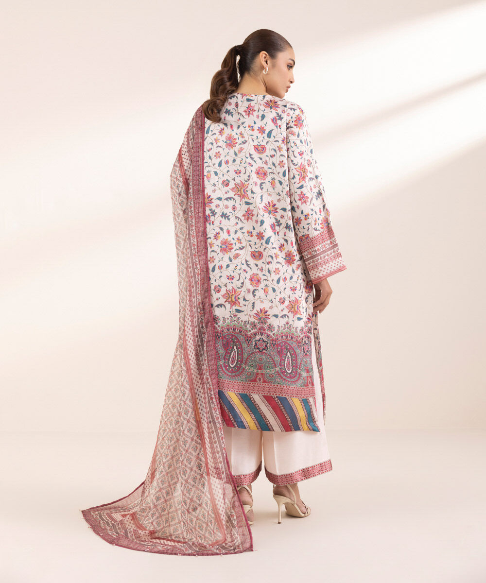 Woman - Multi 3 Piece - Printed Silk Suit