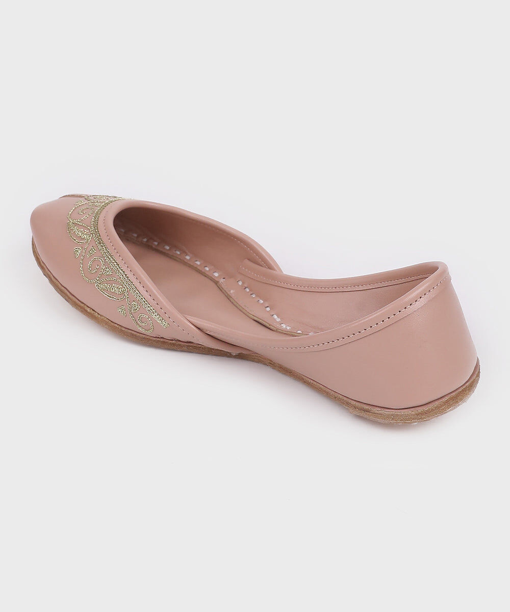 Woman - Pink Embroidered Khussas