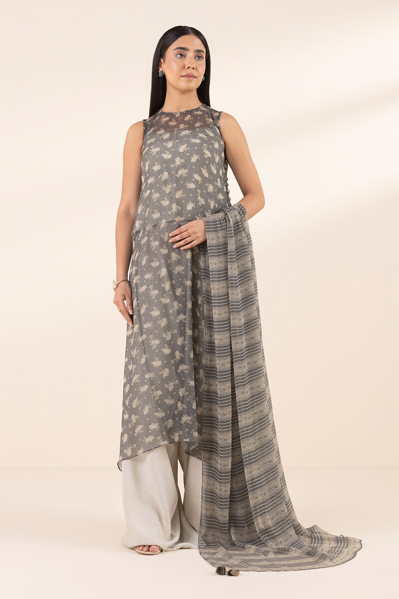 3 Piece - Printed Chiffon Suit