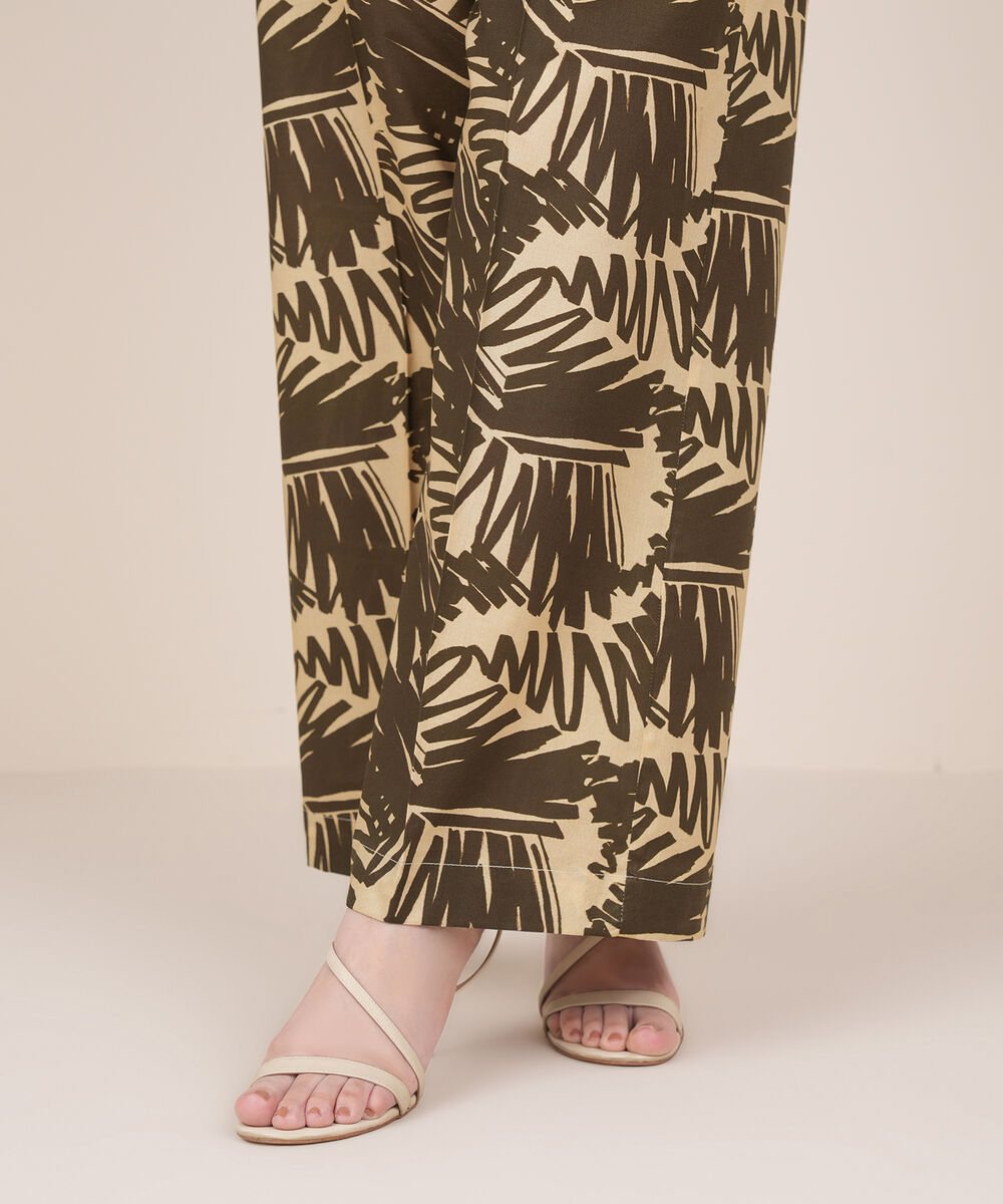 Women's RTW Cambric Brown Printed Culottes