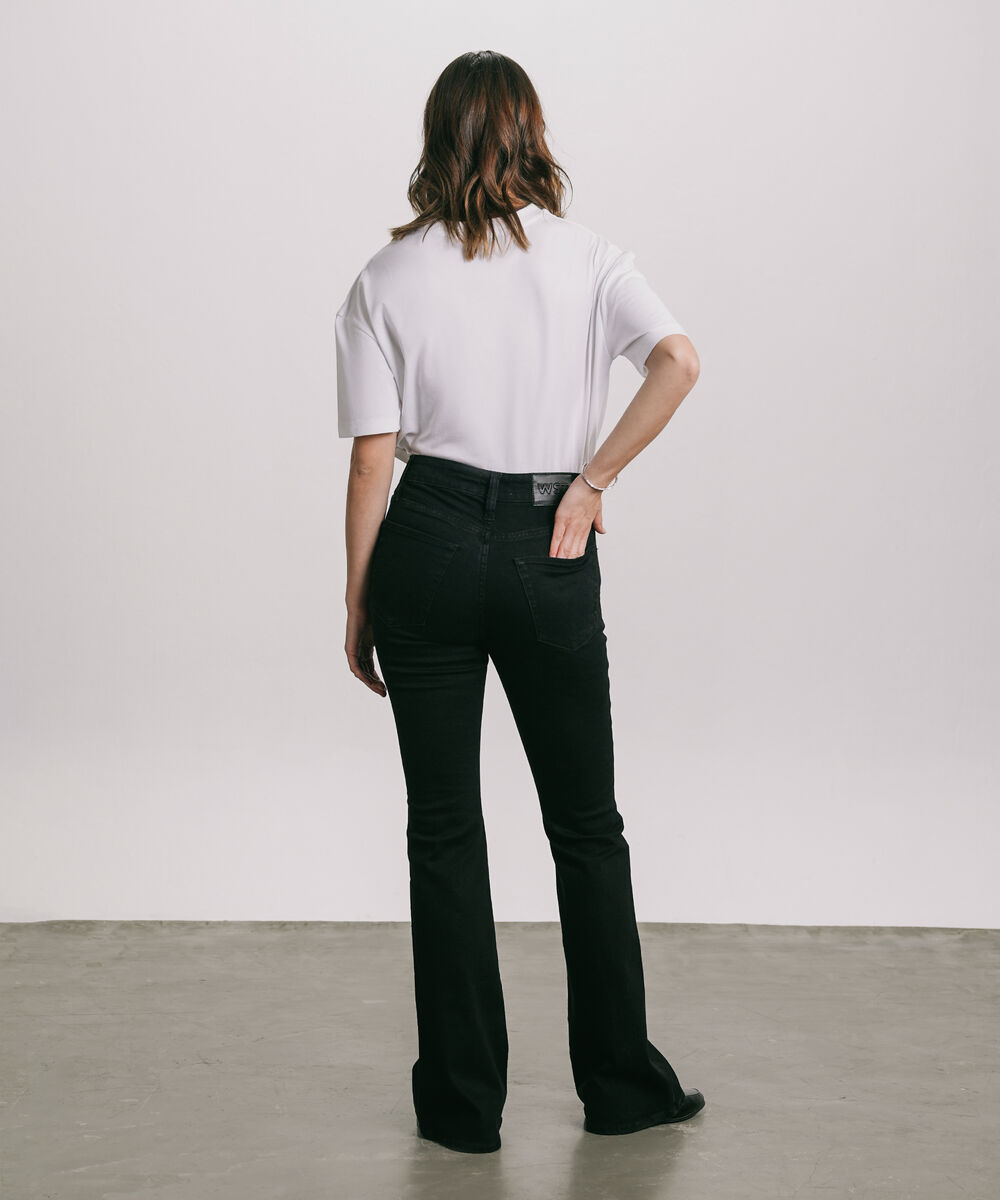 Women's Western Wear Black High Rise Bootcut Jeans