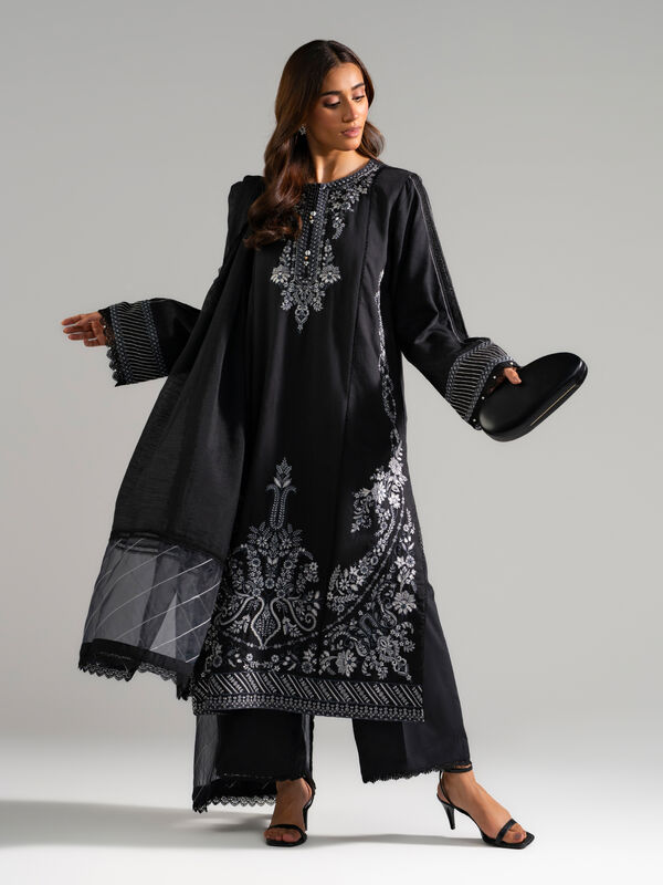 3 Piece - Embroidered Viscose Suit