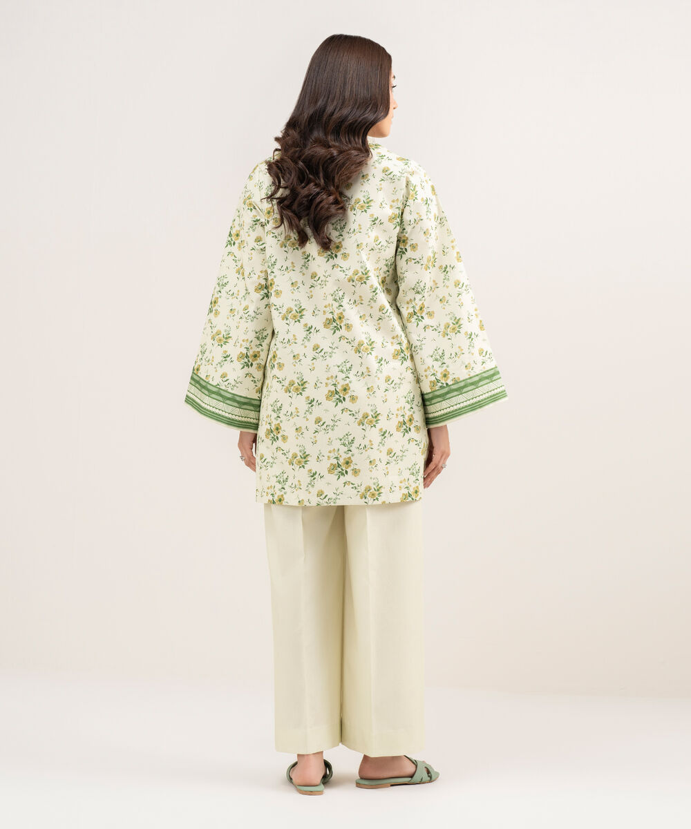 Women's Unstitched Lawn Printed Off White 2 Piece Suit