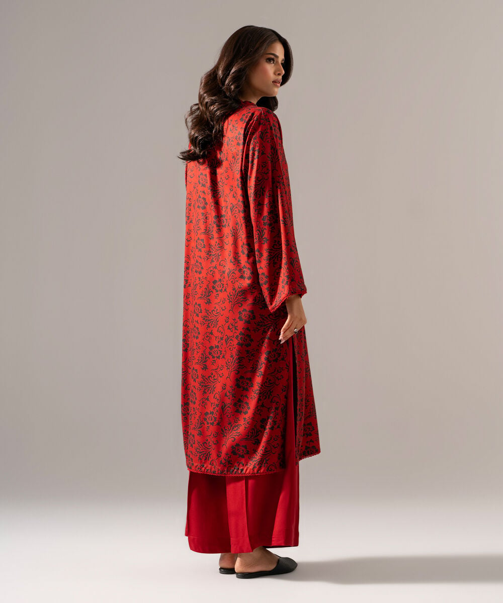 Women's RTW Viscose Marina Printed Maroon Straight Shirt