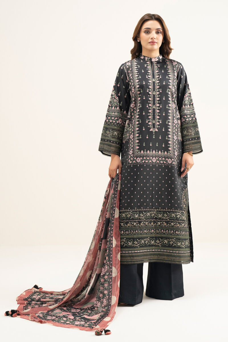 3 Piece - Embroidered Silk Suit