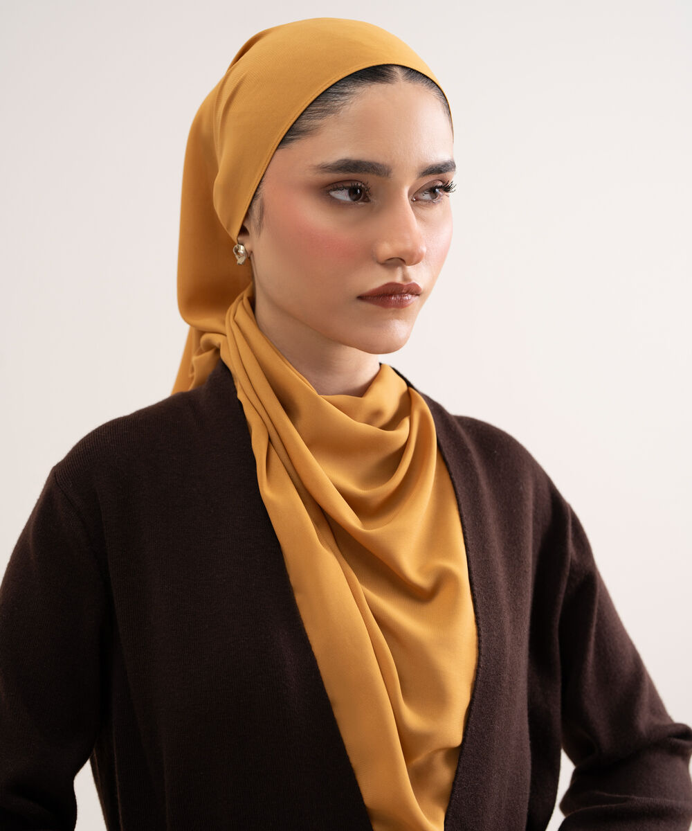 Women's Polyester Mustard Hijab