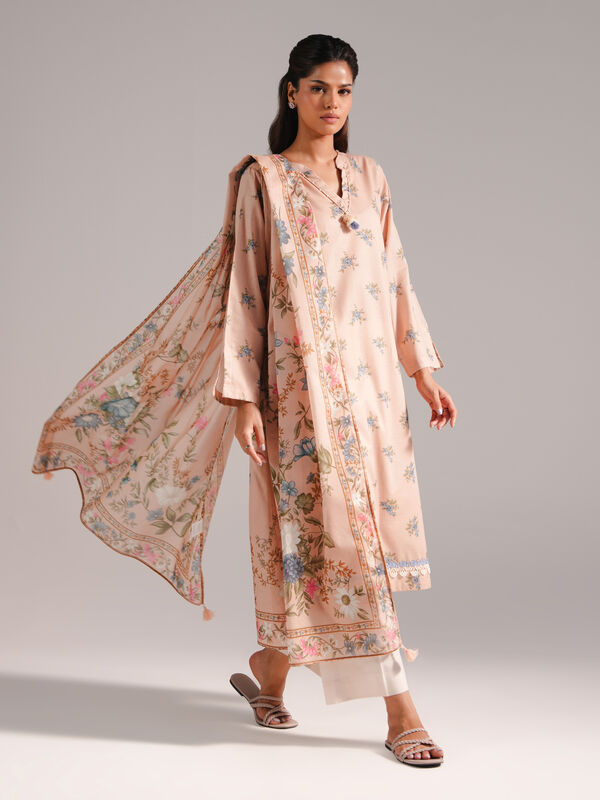 2 Piece - Printed Dobby Suit
