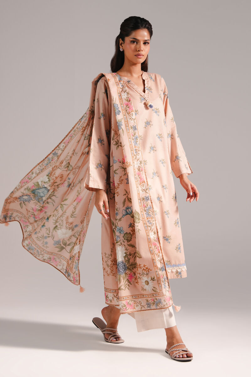 2 Piece - Printed Dobby Suit