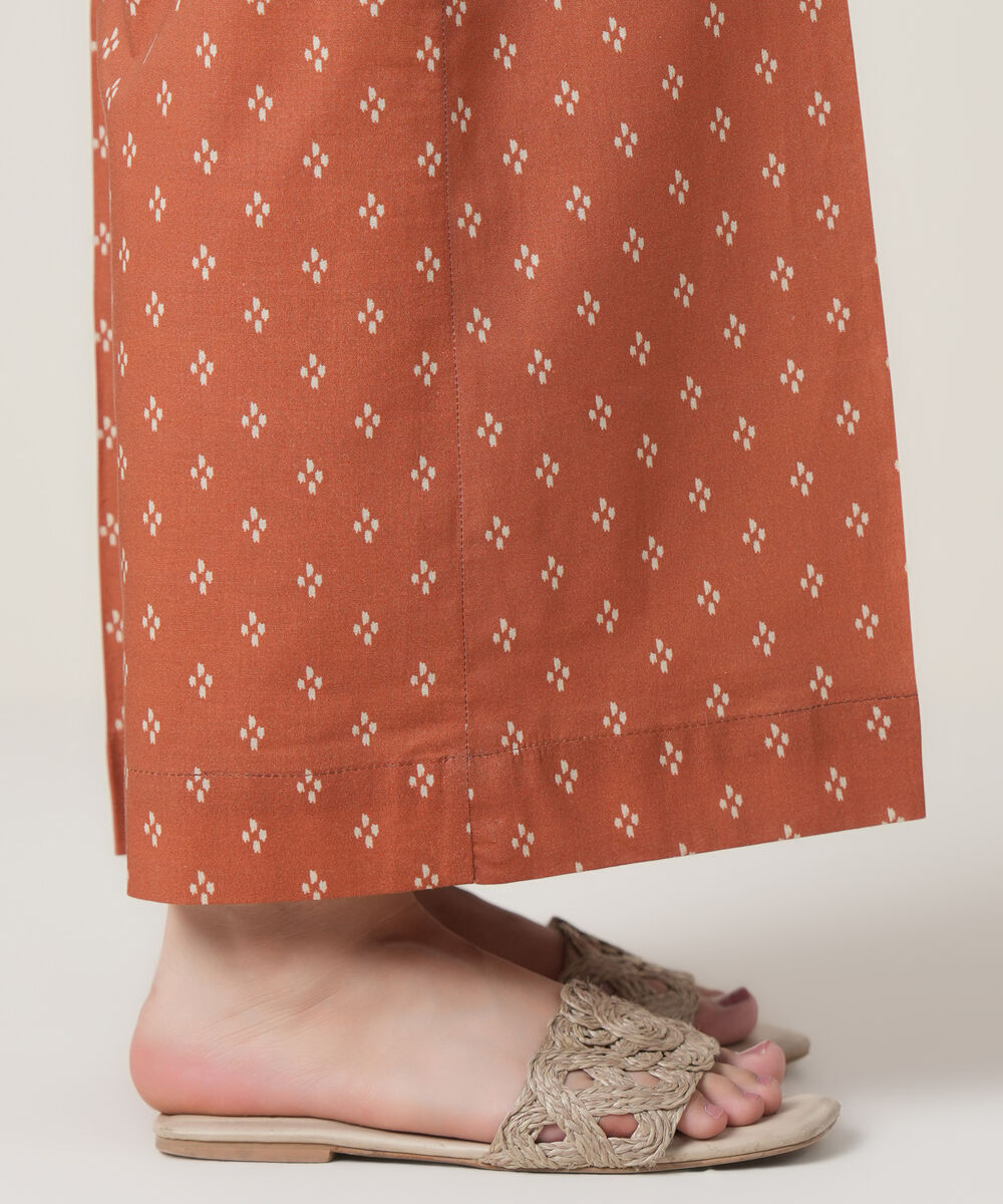 Women's RTW Cambric Rust Printed Trousers