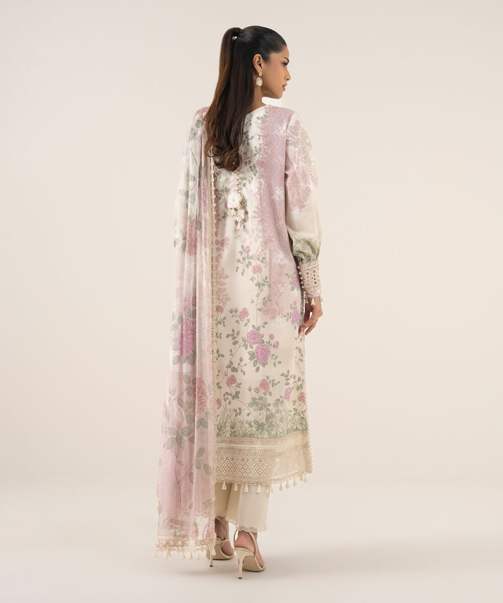 Women's Unstitched Pima Lawn Printed Three Piece Suit