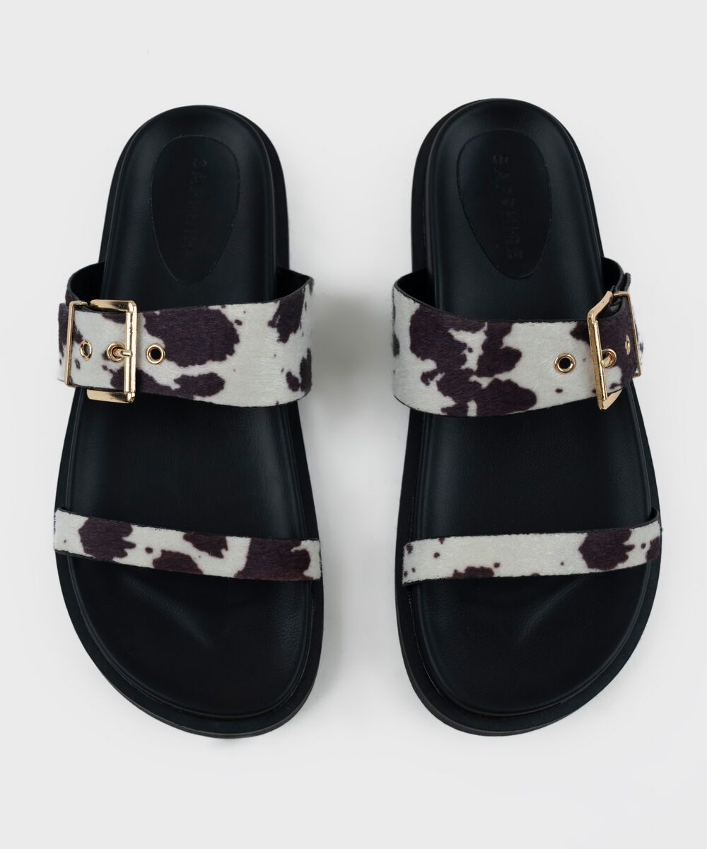 Women's Black And White Sandals