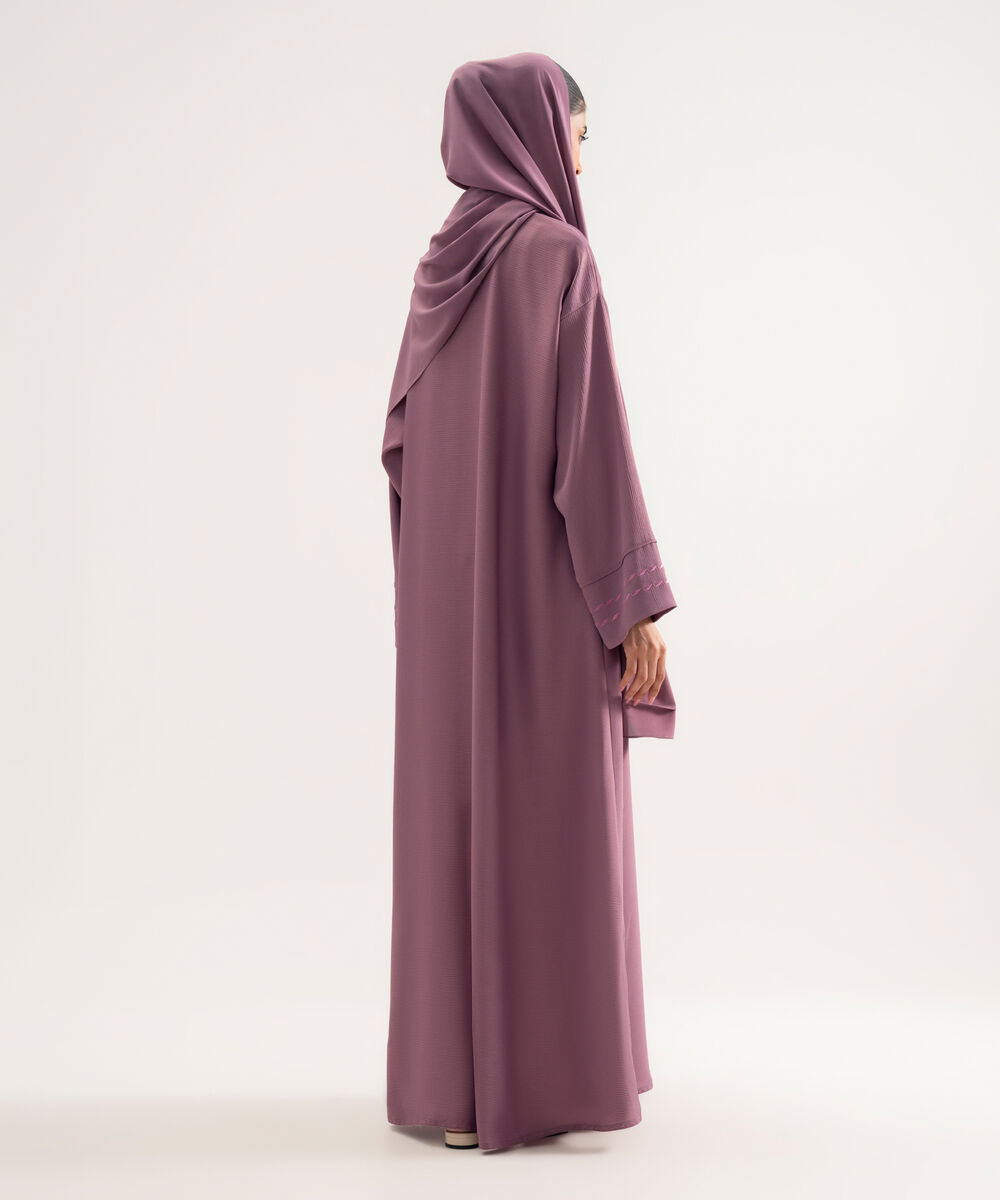 Women's Polyester Mauve/Magenta Regular Abaya Set